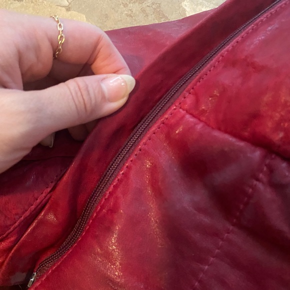 100% Genuine Italian Red Leather Jacket - Picture 11 of 13